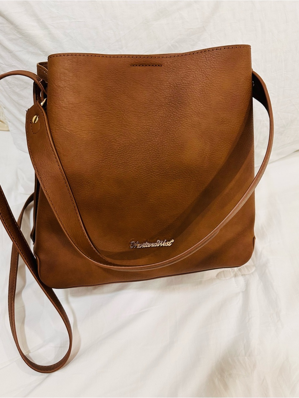 Tan/Brown Leather Shoulder/Crossbody Bag